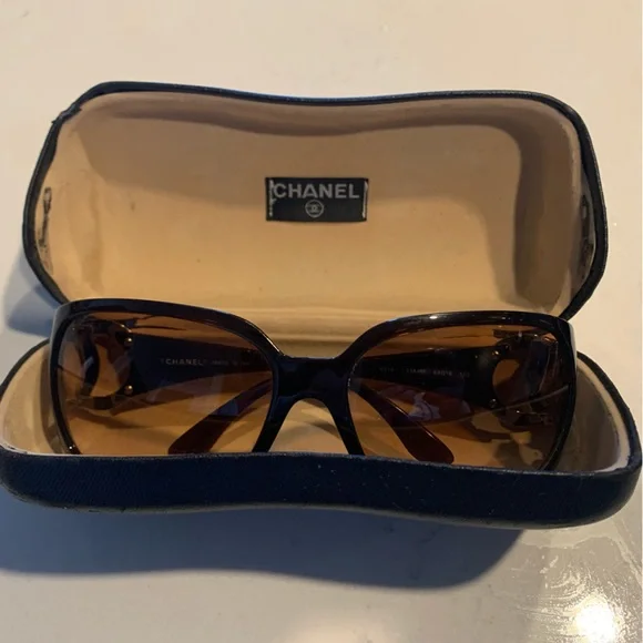 CHANEL | Accessories | Brown Chanel Sunglasses Cc 64 | Poshmark